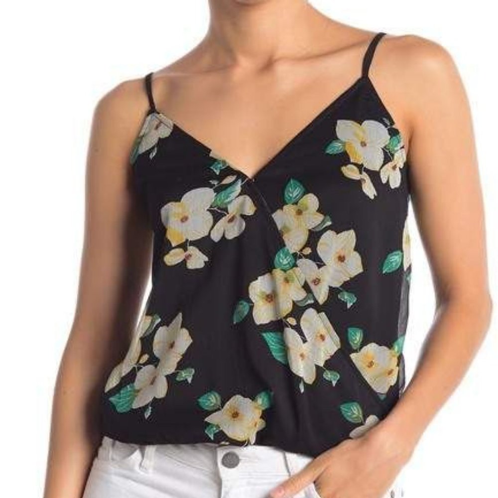 NWT Floral Surplice Neck Cami Top Small PB11